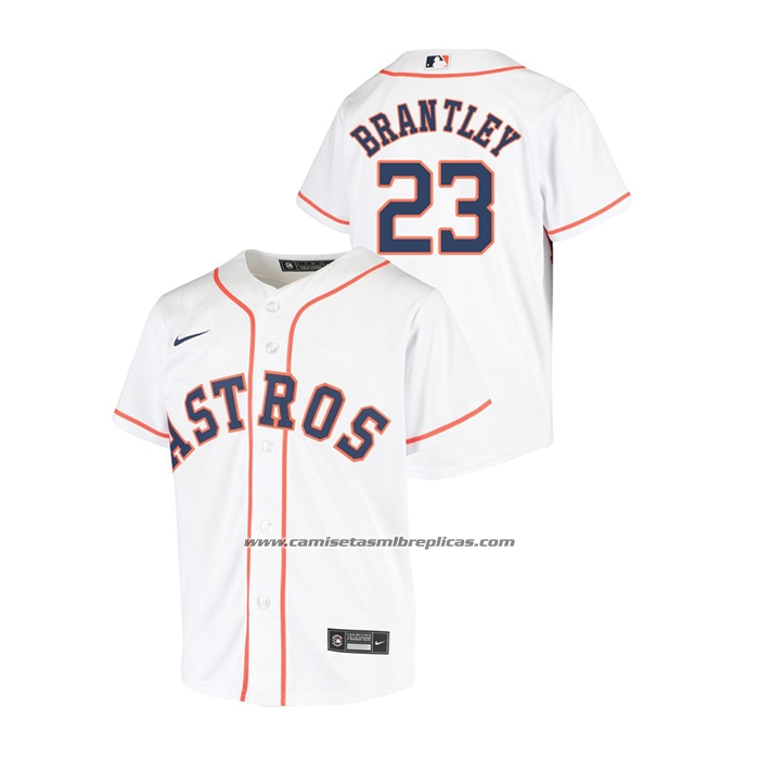 Camiseta Beisbol Nino Houston Astros Michael Brantley Replica Primera Blanco